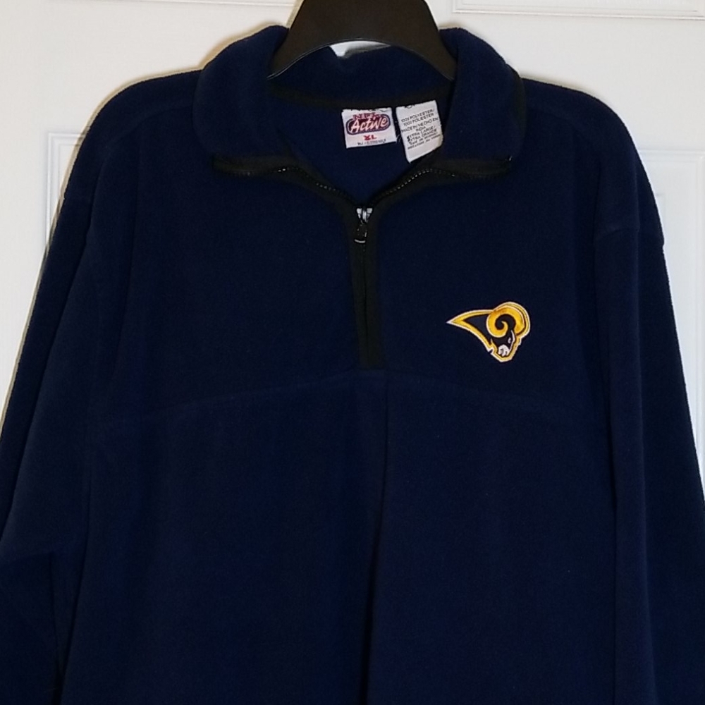 MensXL "RamsFootball" Blue Fleece Pullover Shirt/Jacket - Picture 3 of 7